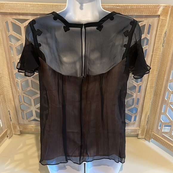 Nanette Lepore Flutter Sleeve Silk Top ✨ - Picture 6 of 10